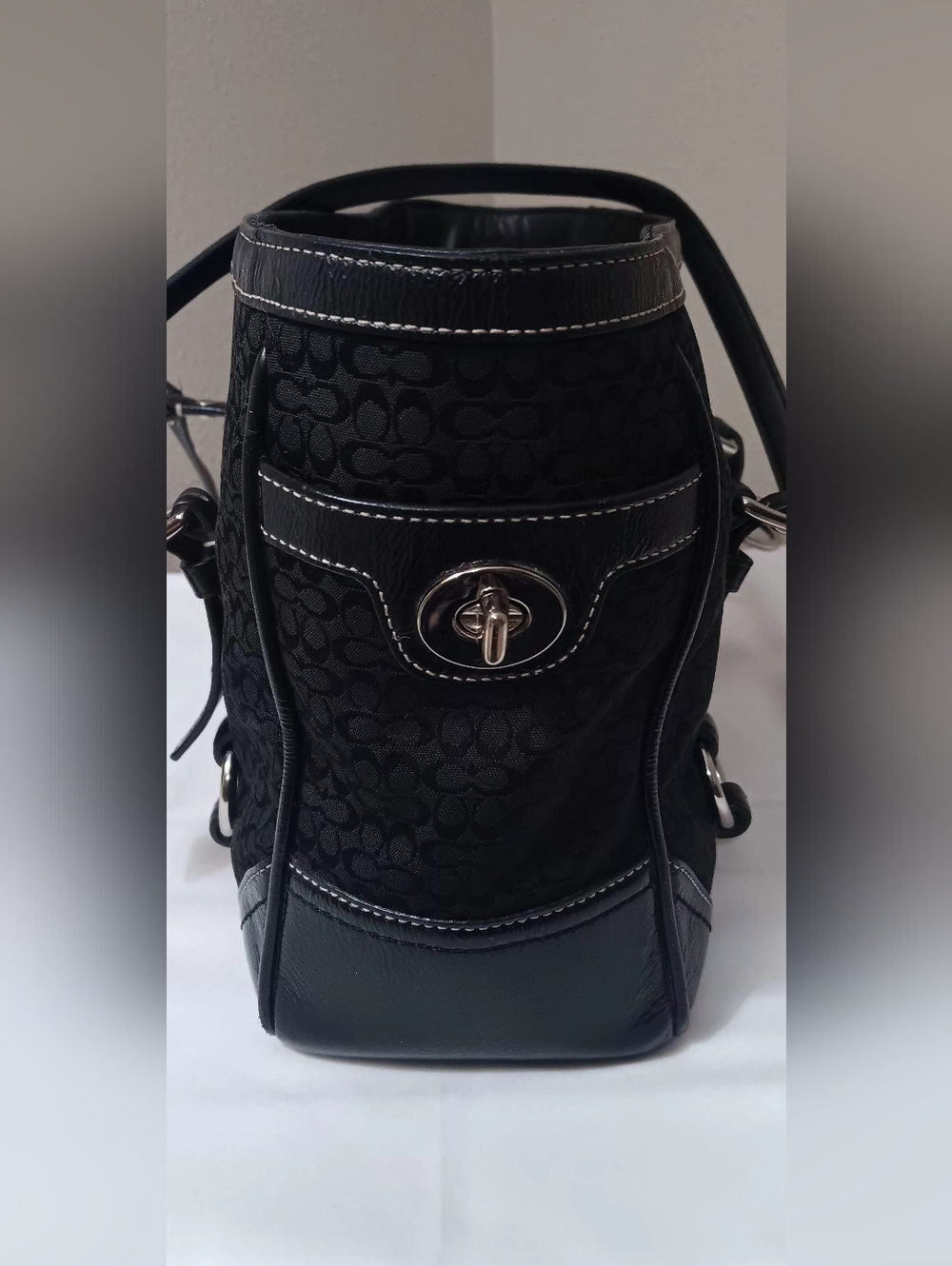 Coach Signature Gallery Tote with Leather Trim EUC - Picture 3 of 6